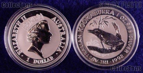 1992 Australian Kookaburra Silver Coin 1oz .999 Pure Silver Bullion Coin