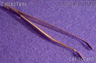 Showgard Professional Stamp Tongs 6" 907 Angled Tip Tweezers