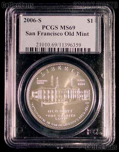 2006-S San Francisco Old Mint Centennial Commemorative Silver Dollar Coin in PCGS MS 69