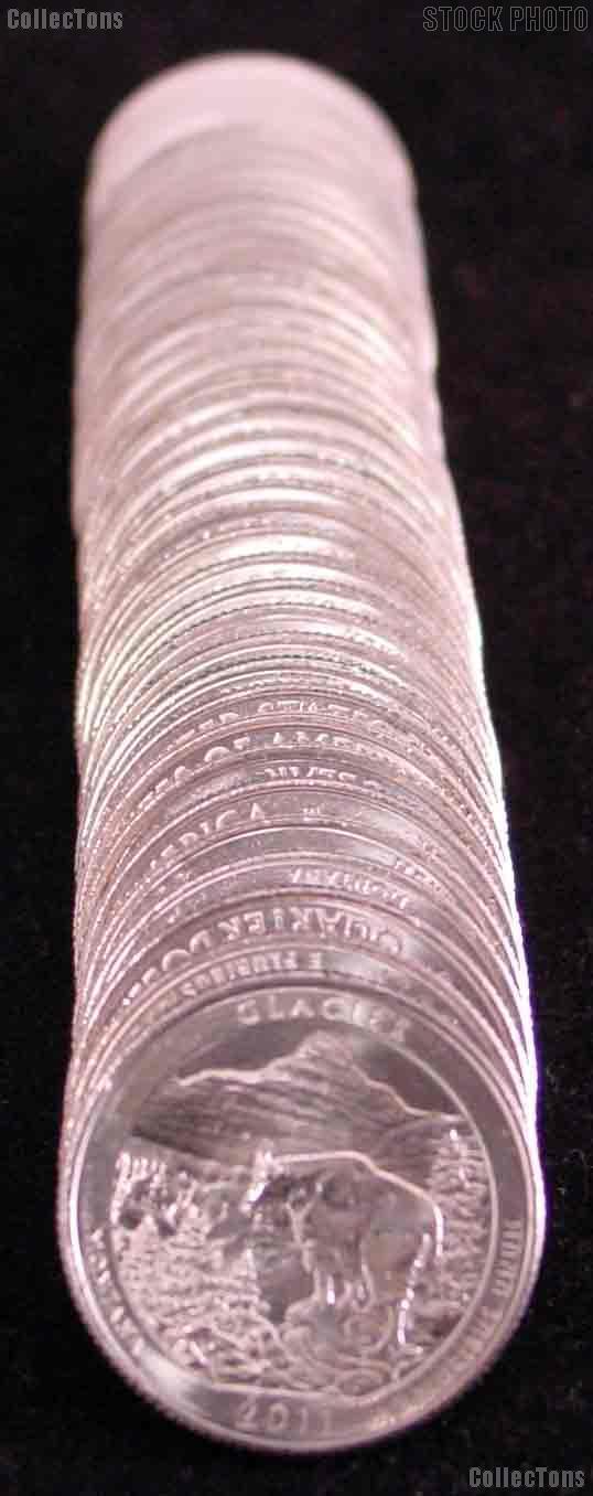 2011-P Montana Glacier National Park Quarters Bank Wrapped Roll 40 Coins GEM BU