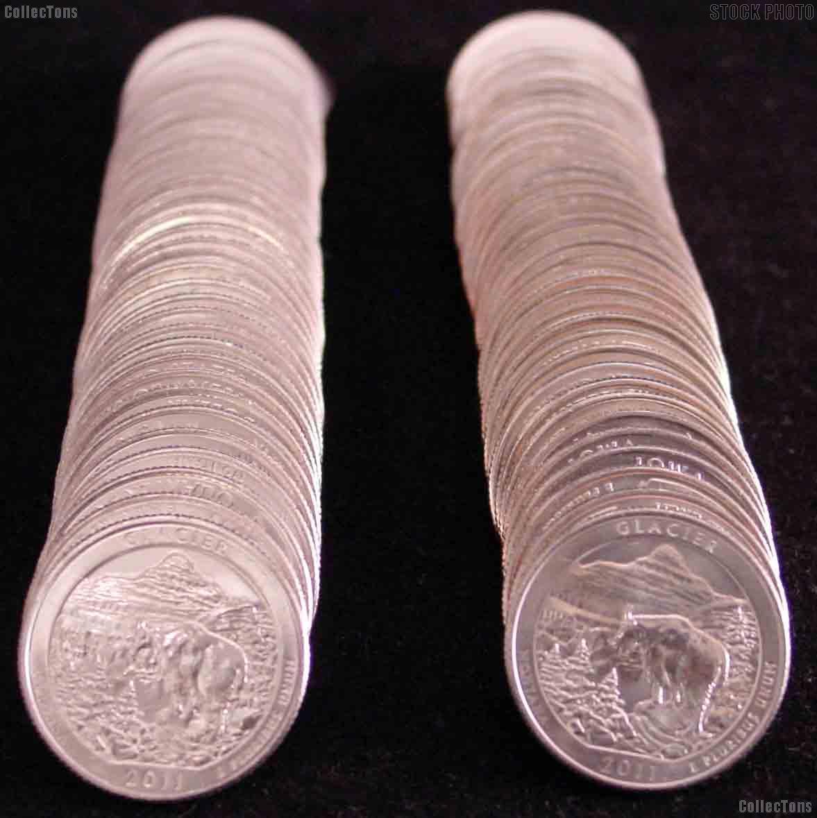2011 P & D Montana Glacier National Park Quarter Bank Wrapped Rolls 80 Coins GEM BU