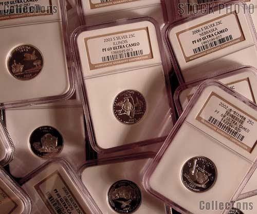 Silver State & Territory Quarter in NGC PF 69 ULTRA CAMEO Mixed Dates