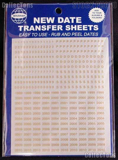 Date Transfer Sheets Gold for Blank Album Pages by Whitman