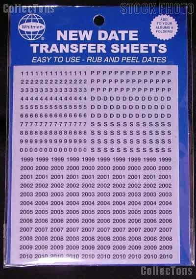 Date Transfer Sheets Black for Blank Album Pages by Whitman