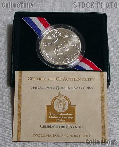 1992-D Christopher Columbus Qunicentenary BU Commemorative Silver Dollar