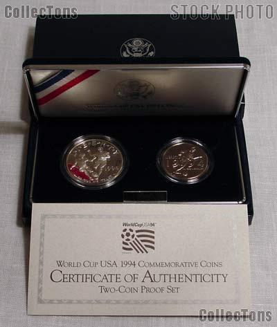 World Cup USA Commemorative 2 Coin Set 1994 Proof Silver & Half Dollars