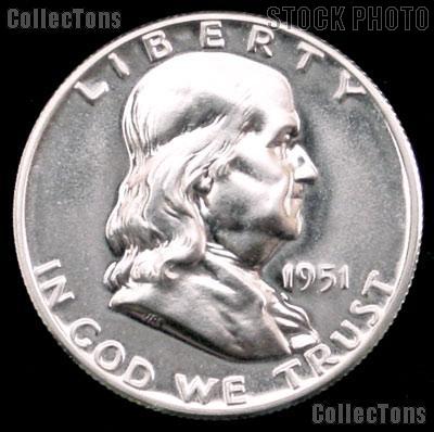 1951 Franklin Silver Half Dollar GEM PROOF 1951 Franklin Half Dollar
