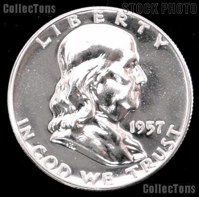 1957 Franklin Silver Half Dollar GEM PROOF 1957 Franklin Half Dollar