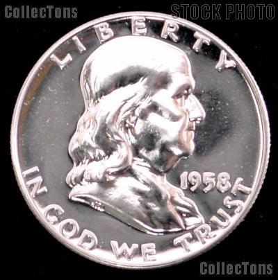 1958 Franklin Silver Half Dollar GEM PROOF 1958 Franklin Half Dollar