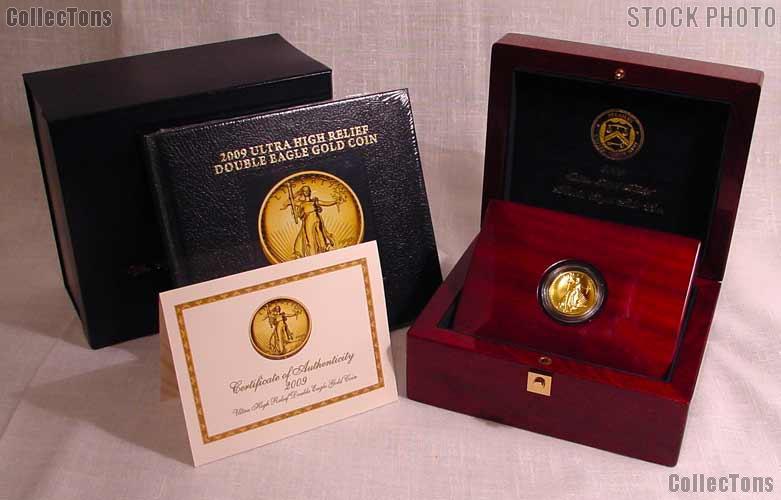 2009 UHR Ultra High Relief Double Eagle Gold Coin in Original US Mint Display Box