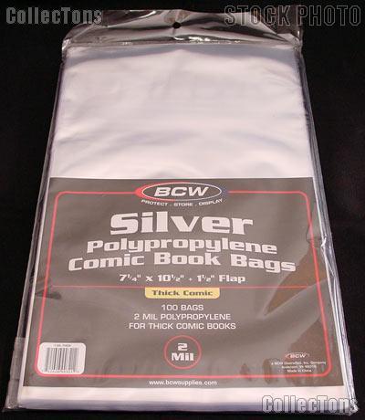 Silver Age Comic Book Thick Bags Polypropylene - Pack of 100 by BCW