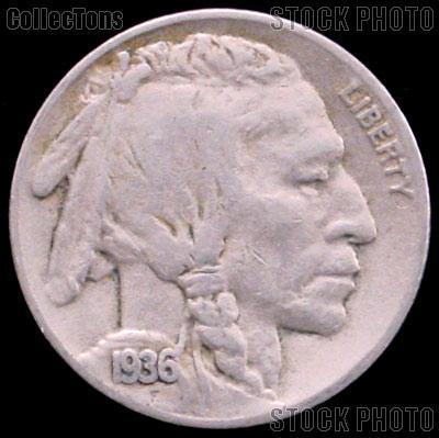 1936-D Buffalo Nickel G-4 or Better Indian Head Nickel