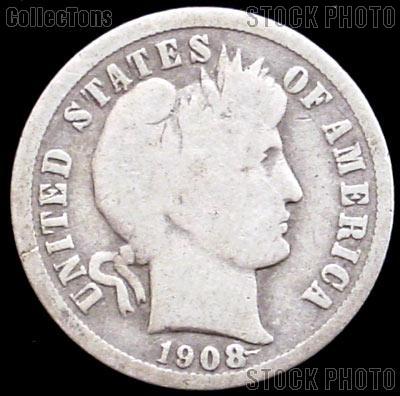 1908 Barber Dime G-4 or Better Liberty Head Dime