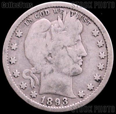 1893-S Barber Quarter G-4 or Better Liberty Head Quarter