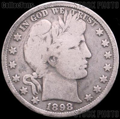 1898 Barber Half Dollar G-4 or Better Liberty Head Half Dollar