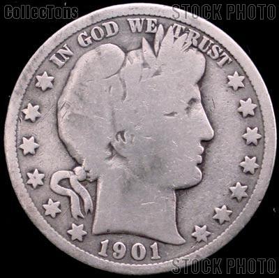 1901 Barber Half Dollar G-4 or Better Liberty Head Half Dollar