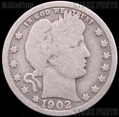 1902 Barber Quarter G-4 or Better Liberty Head Quarter