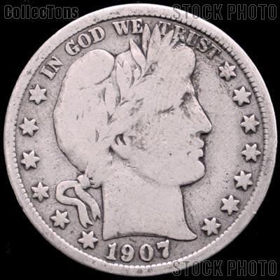 1907 Barber Half Dollar G-4 or Better Liberty Head Half Dollar