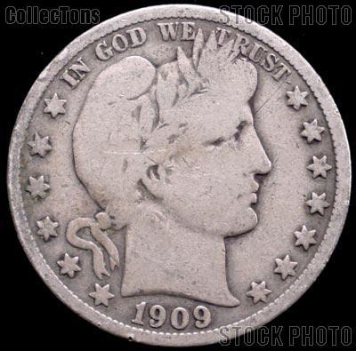 1909-S Barber Half Dollar G-4 or Better Liberty Head Half Dollar