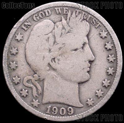 1909-S Barber Quarter G-4 or Better Liberty Head Quarter