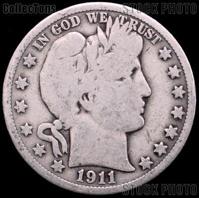 1911 Barber Half Dollar G-4 or Better Liberty Head Half Dollar