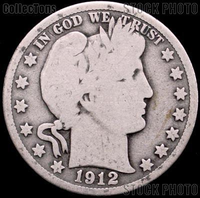 1912-D Barber Half Dollar G-4 or Better Liberty Head Half Dollar