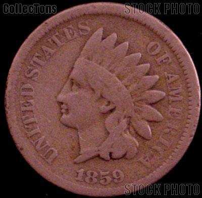 1859 Indian Head Cent Variety 1 Laurel Wreath Reverse G-4 or Better Indian Penny