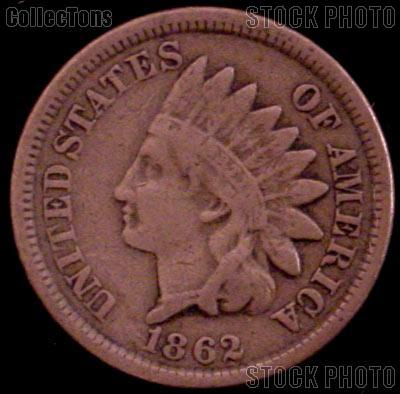 1862 Indian Head Cent Variety 2 Oak Wreath w/ Shield G-4 or Better Indian Penny