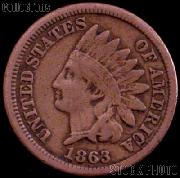 1863 Indian Head Cent Variety 2 Oak Wreath w/ Shield G-4 or Better Indian Penny