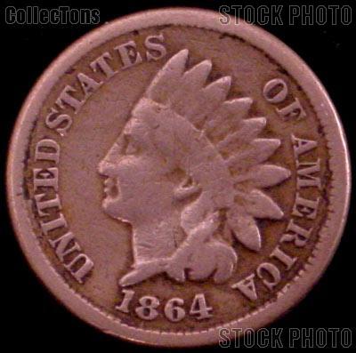 1864 Indian Head Cent Variety 2 Oak Wreath w/ Shield G-4 or Better Indian Penny