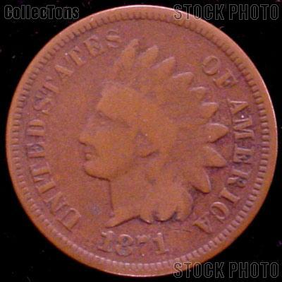 1871 Indian Head Cent Variety 3 Bronze G-4 or Better Indian Penny