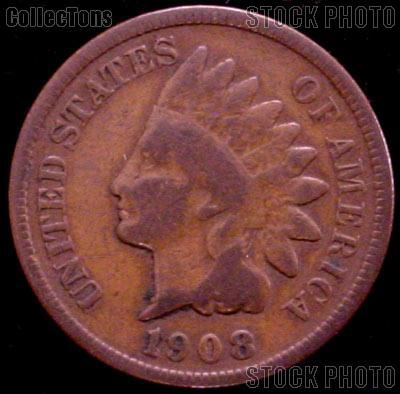 1908 Indian Head Cent Variety 3 Bronze G-4 or Better Indian Penny