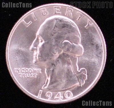 1940 Washington Silver Quarter Gem BU (Brilliant Uncirculated)