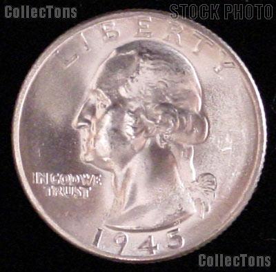 1945 Washington Silver Quarter Gem BU (Brilliant Uncirculated)