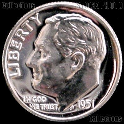 1951 Roosevelt Dime SILVER PROOF 1951 Dime Silver Coin