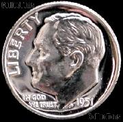 1951 Roosevelt Dime SILVER PROOF 1951 Dime Silver Coin