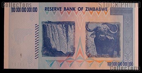 Zimbabwe 100 Trillion Dollar Bill Bank Note 2008 Uncirculated Banknote - Hyperinflation Money