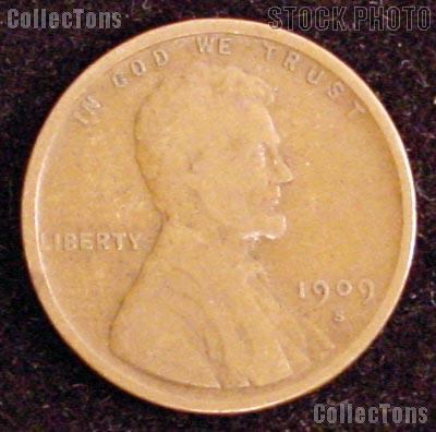 1909-S Wheat Penny Lincoln Wheat Cent Circulated G-4 or Better KEY DATE