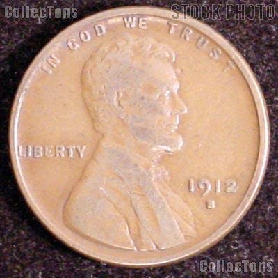 1912-S Wheat Penny Lincoln Wheat Cent Circulated G-4 or Better RARE DATE