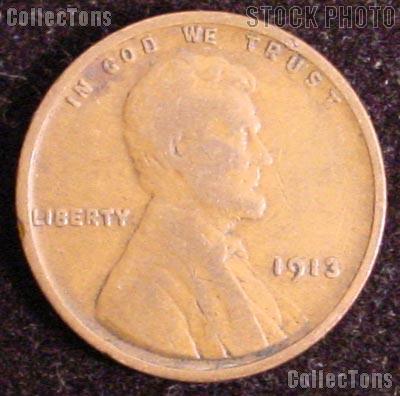 1913 Wheat Penny Lincoln Wheat Cent Circulated G-4 or Better