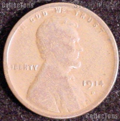 1914-D Wheat Penny Lincoln Wheat Cent Circulated G-4 or Better KEY DATE