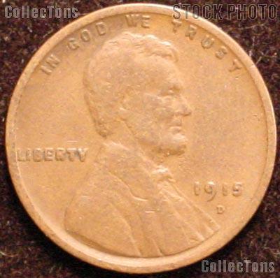 1915-D Wheat Penny Lincoln Wheat Cent Circulated G-4 or Better