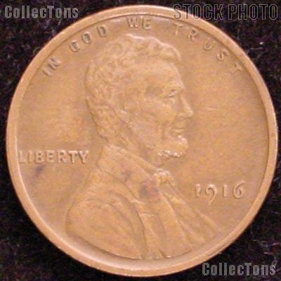 1916 Wheat Penny Lincoln Wheat Cent Circulated G-4 or Better