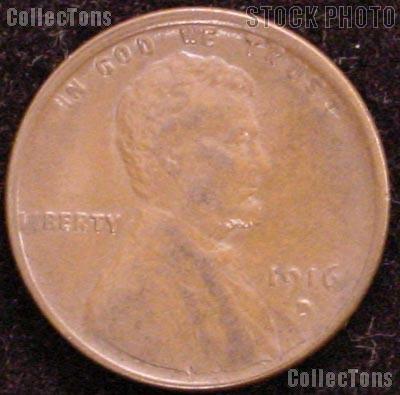 1916-D Wheat Penny Lincoln Wheat Cent Circulated G-4 or Better