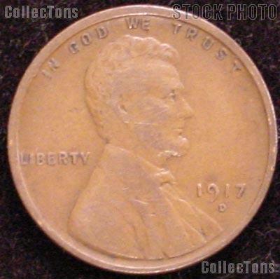1917-D Wheat Penny Lincoln Wheat Cent Circulated G-4 or Better