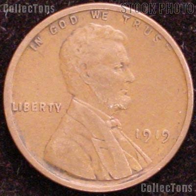 1919 Wheat Penny Lincoln Wheat Cent Circulated G-4 or Better