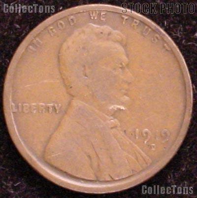 1919-D Wheat Penny Lincoln Wheat Cent Circulated G-4 or Better