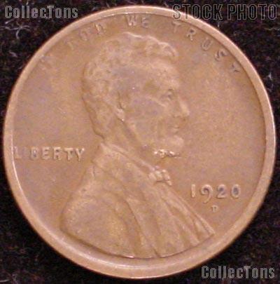 1920-D Wheat Penny Lincoln Wheat Cent Circulated G-4 or Better