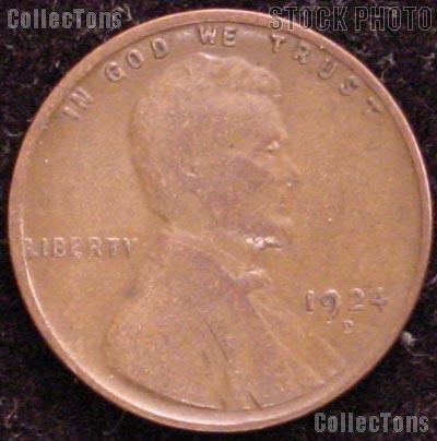 1924-D Wheat Penny Lincoln Wheat Cent Circulated G-4 or Better RARE DATE