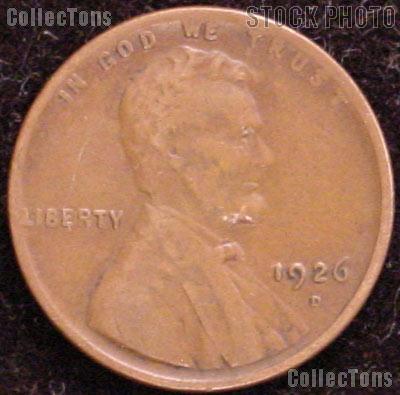 1926-D Wheat Penny Lincoln Wheat Cent Circulated G-4 or Better